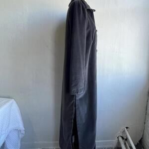 Vintage Grey Velvet Opera Coat Maxi Duster Whimsigoth Goth Evening Handmade 90s